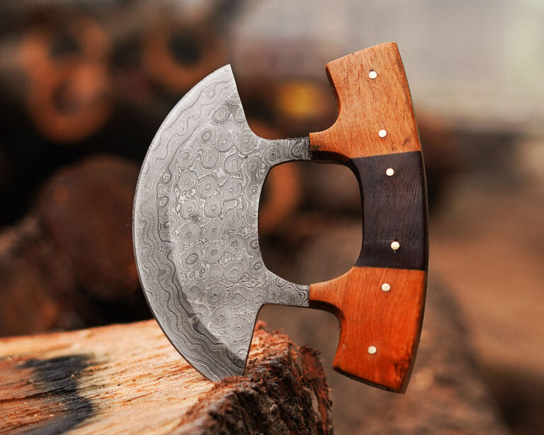 Handmade Damascus ULU Knife with Leather cover | Best wedding Gifts