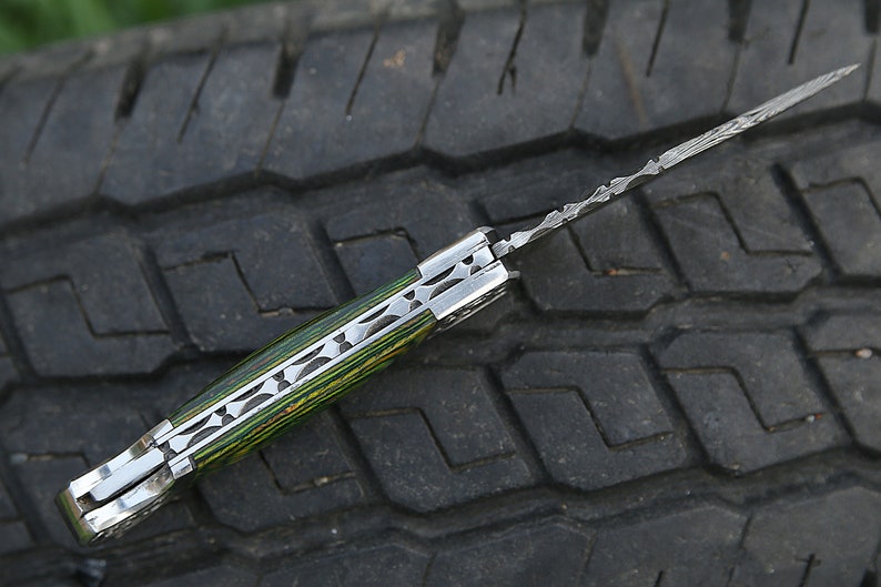 Handmade Damascus Knife with Leather cover | Best Hunting knife