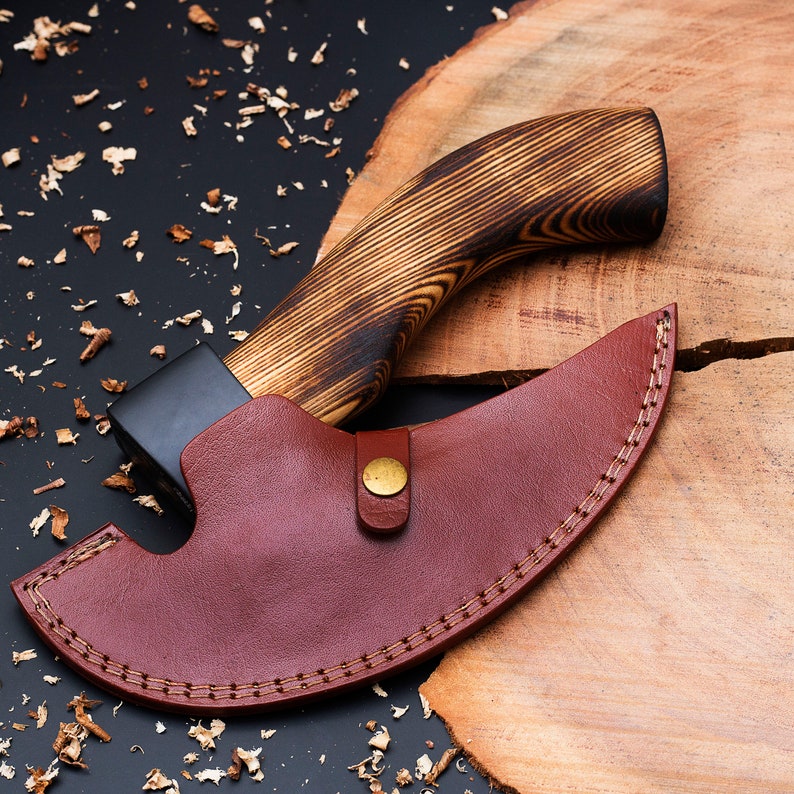 Corban steel Engraved Pizza Cutter with leather cover | Best Tool for Outdoor camping