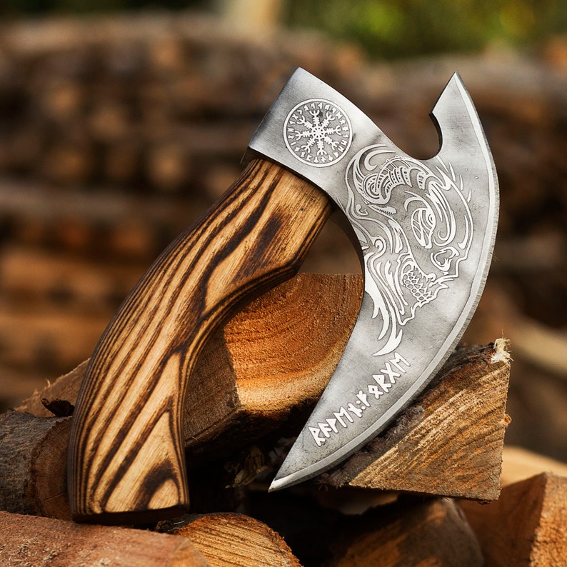 Handmade steel Pizza Axe with leather cover | Best wedding Gifts